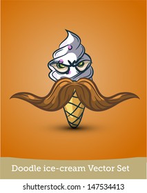 Doodle ice-cream vector