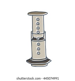 doodle icon. aeropress. vector illustration