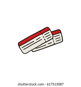 doodle icon. air tickets. vector illustration