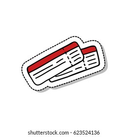 doodle icon. air tickets. vector illustration
