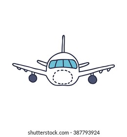 doodle icon. airplane. vector illustration
