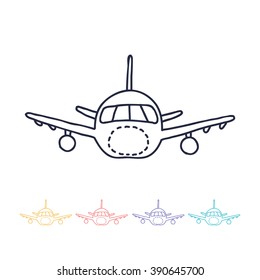 doodle icon. airplane. vector illustration