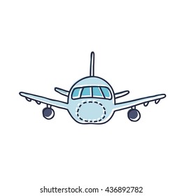doodle icon. airplane. vector illustration