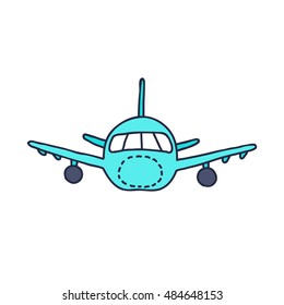 doodle icon. airplane. vector illustration