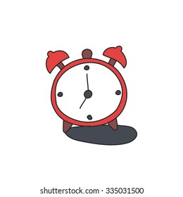 doodle icon. alarm clock. vector illustration