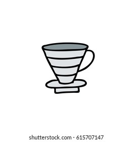 doodle icon. alternative coffee maker. device for brewing coffee. vector illustration
