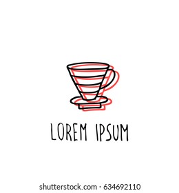 doodle icon. alternative coffee maker. device for brewing coffee