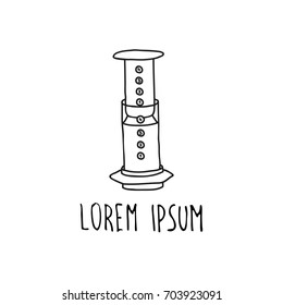 doodle icon. alternative coffee maker. device for brewing coffee