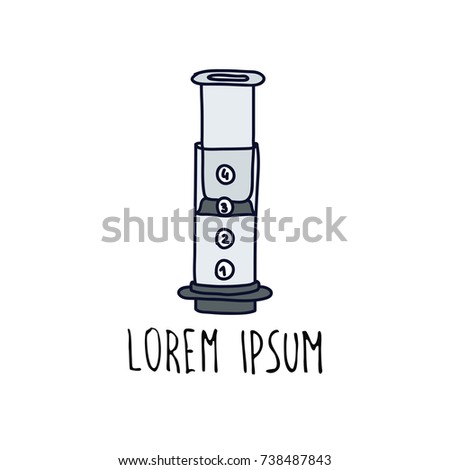 doodle icon. alternative coffee maker. device for brewing coffee