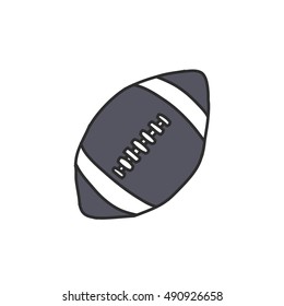 doodle icon. American football ball. vector illustration