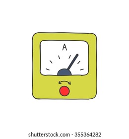 doodle icon. ammeter. vector illustration