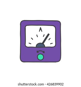doodle icon. ammeter. vector illustration