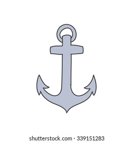 doodle icon. anchor. vector illustration
