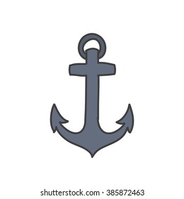 doodle icon. anchor. vector illustration
