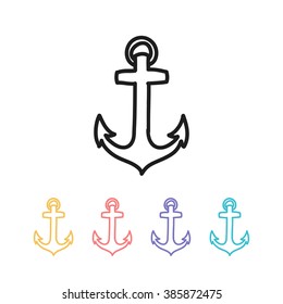 doodle icon. anchor. vector illustration
