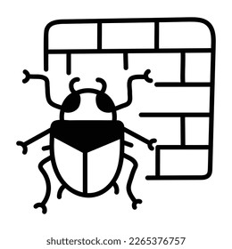 Doodle icon of antivirus firewall 