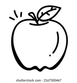 Ein doodle Symbol für Apfel, bearbeitbares Design 

