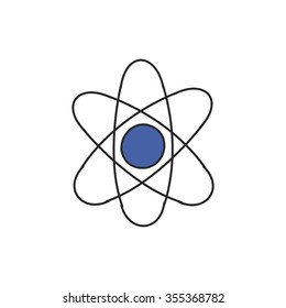 doodle icon. atom. vector illustration