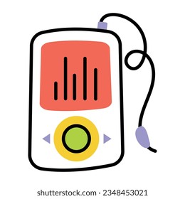 Doodle icon of audio player 