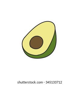 doodle icon. avocado. vector illustration