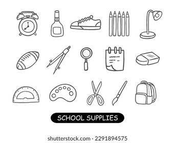 doodle icon back to school hand drawn