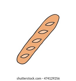 doodle icon. baguette. vector illustration