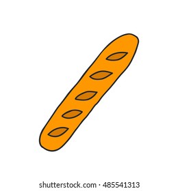 doodle icon. baguette. vector illustration
