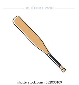 doodle icon. baseball bat. vector illustration