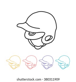 doodle icon. baseball helmet. vector illustration