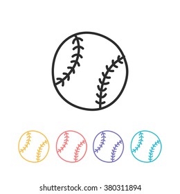 Doodle Icon. Baseball. Vector Illustration