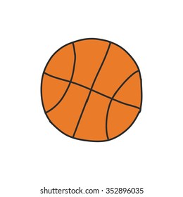 doodle icon. basketball. vector illustration
