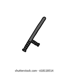 doodle icon. baton police. vector illustration