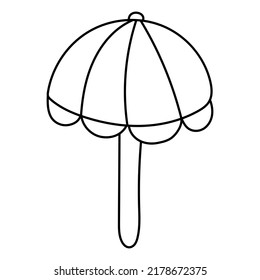doodle icon. beach umbrella. vector illustration