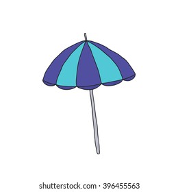 doodle icon. beach umbrella. vector illustration