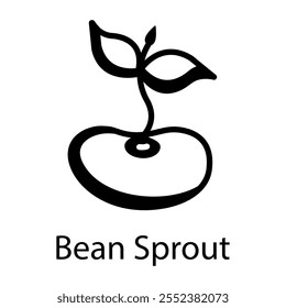 A doodle icon of bean sprout 