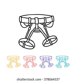 doodle icon. belay belt for rock climbing. vector illustration