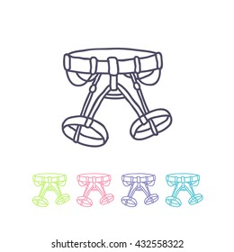 doodle icon. belay belt for rock climbing. vector illustration