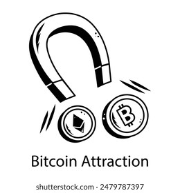 Here’s a doodle icon of bitcoin attraction 
