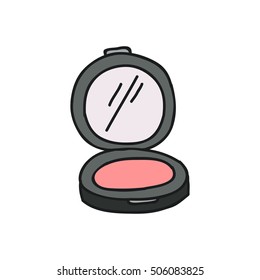 doodle icon. blusher. vector illustration