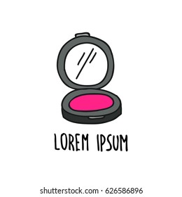 doodle icon. blusher. vector illustration