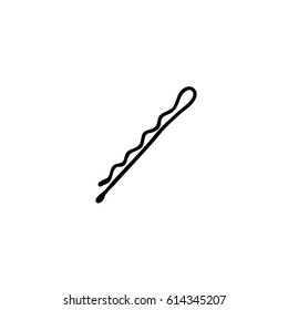 doodle icon. bobby pin (hair pin). vector illustration