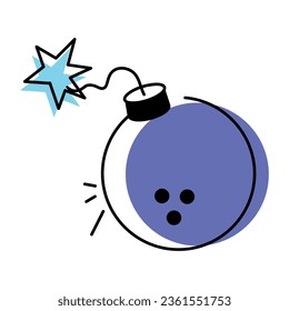 Doodle-Ikone der Bombenexplosion 