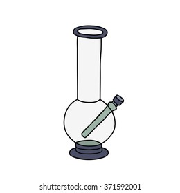 doodle icon. bong for smoking. vector illustration