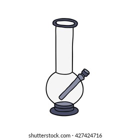 doodle icon. bong for smoking. vector illustration