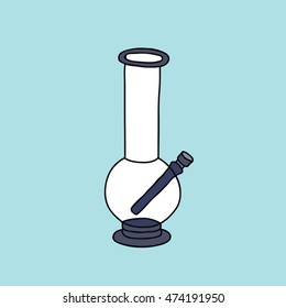 doodle icon. bong for smoking. vector illustration