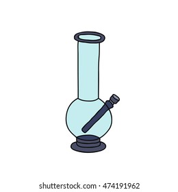 doodle icon. bong for smoking. vector illustration