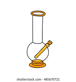 doodle icon. bong for smoking. vector illustration