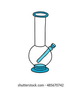 doodle icon. bong for smoking. vector illustration