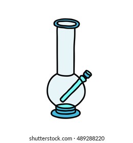 doodle icon. bong for smoking. vector illustration