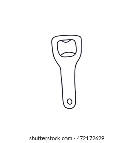 doodle icon. bottle opener. vector illustration